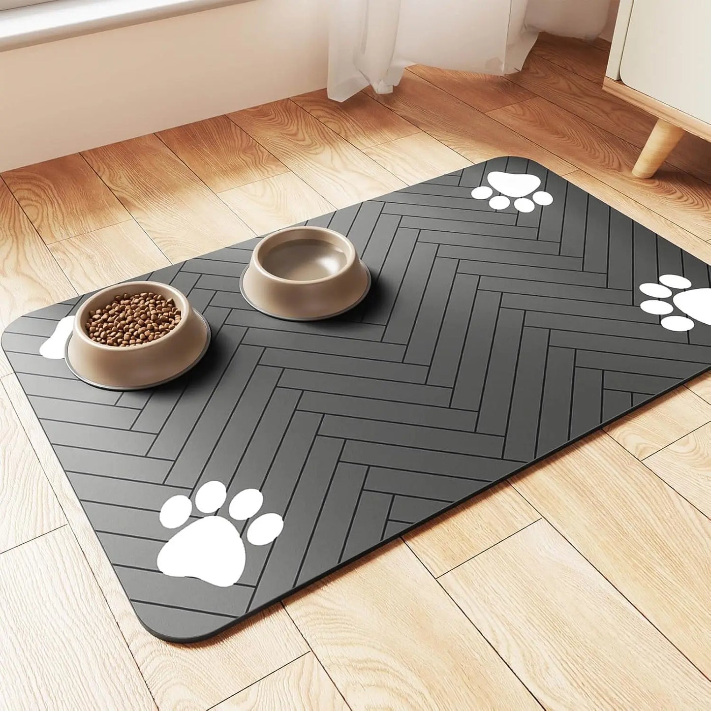 Alfombrilla Absorbente para Comida y Agua de Mascotas